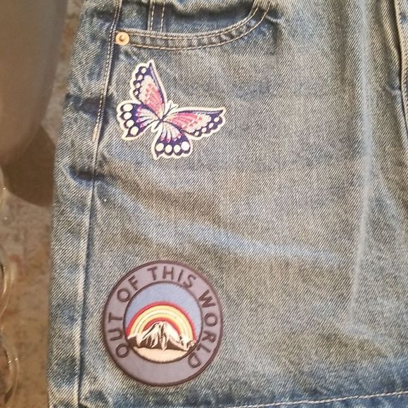 Wild Fable Womens Jeans Mini Skirt Butterfly, 03, "Out of this world", NWT Sz.0 - Picture 7 of 14